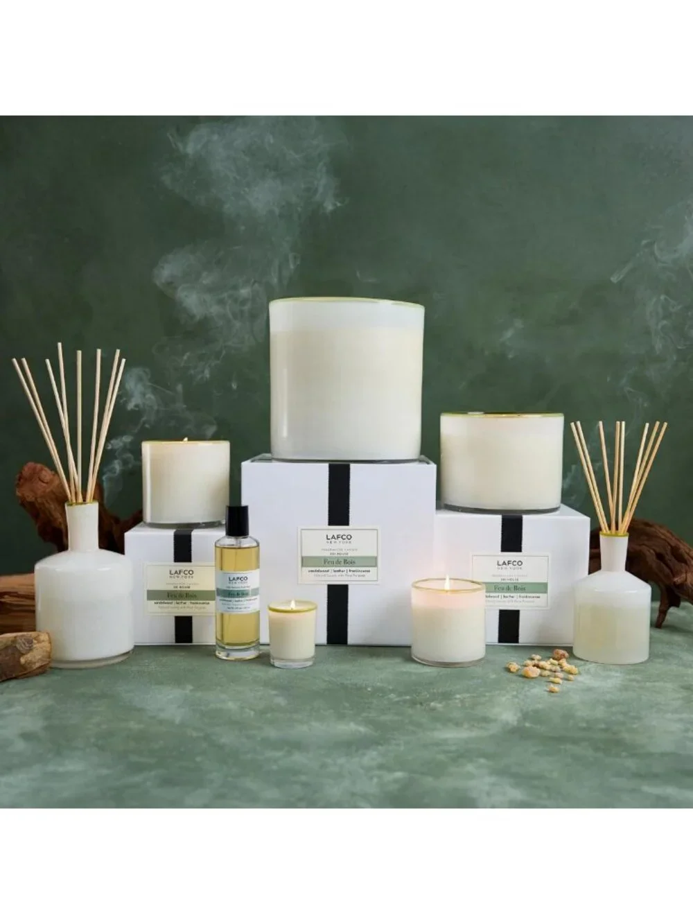 Classic Feu de Bois Candle - 6.5 oz, 50-Hour Burn, Reusable Glass Vessel, USA